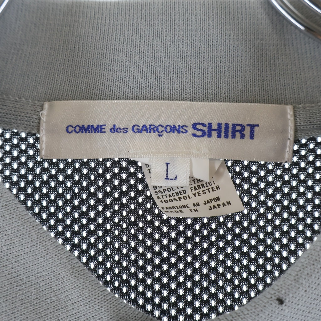 COMME des GARCONS SHIRT(コムデギャルソンシャツ) メッシュ切り替えデザイン 半袖ポロシャツ ブラック S13808