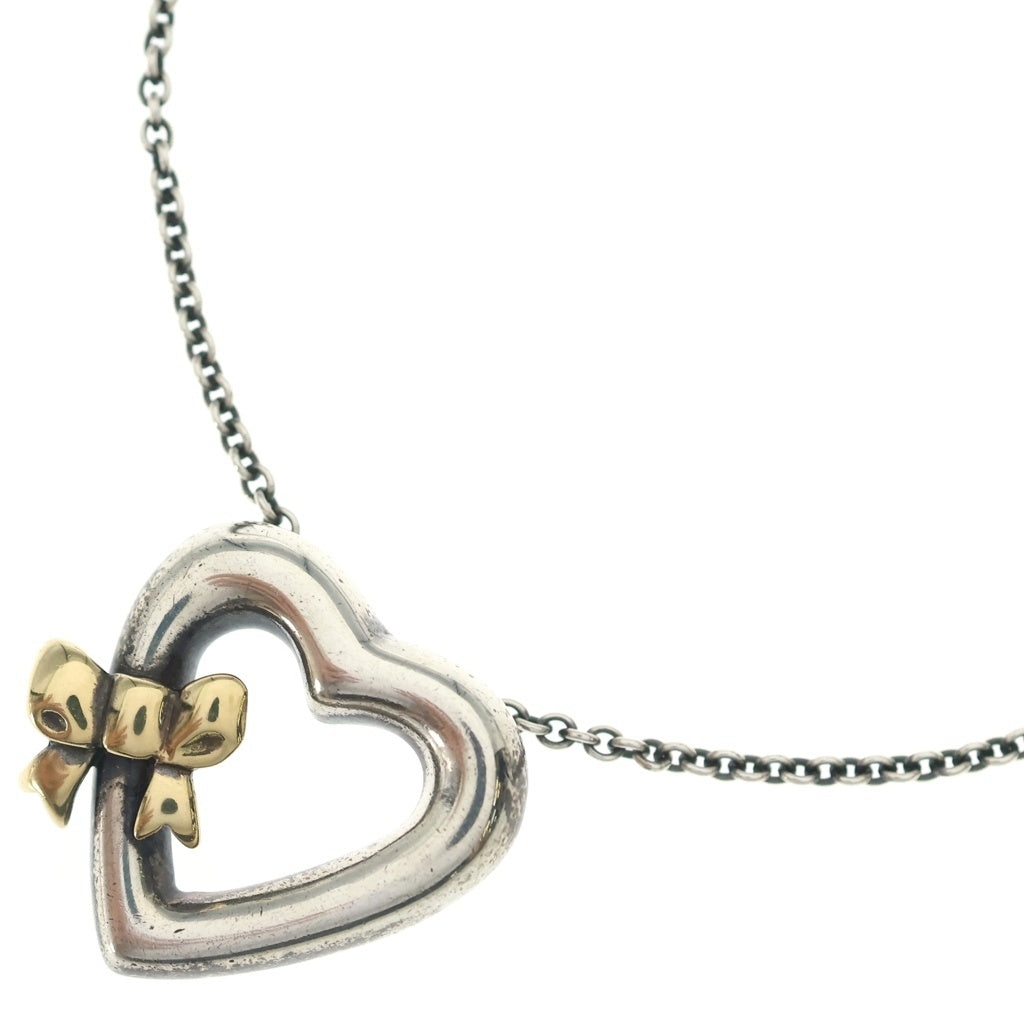 TIFFANY & Co.(ティファニー) heart and ribbon ハート リボン チェーンネックレス シルバー