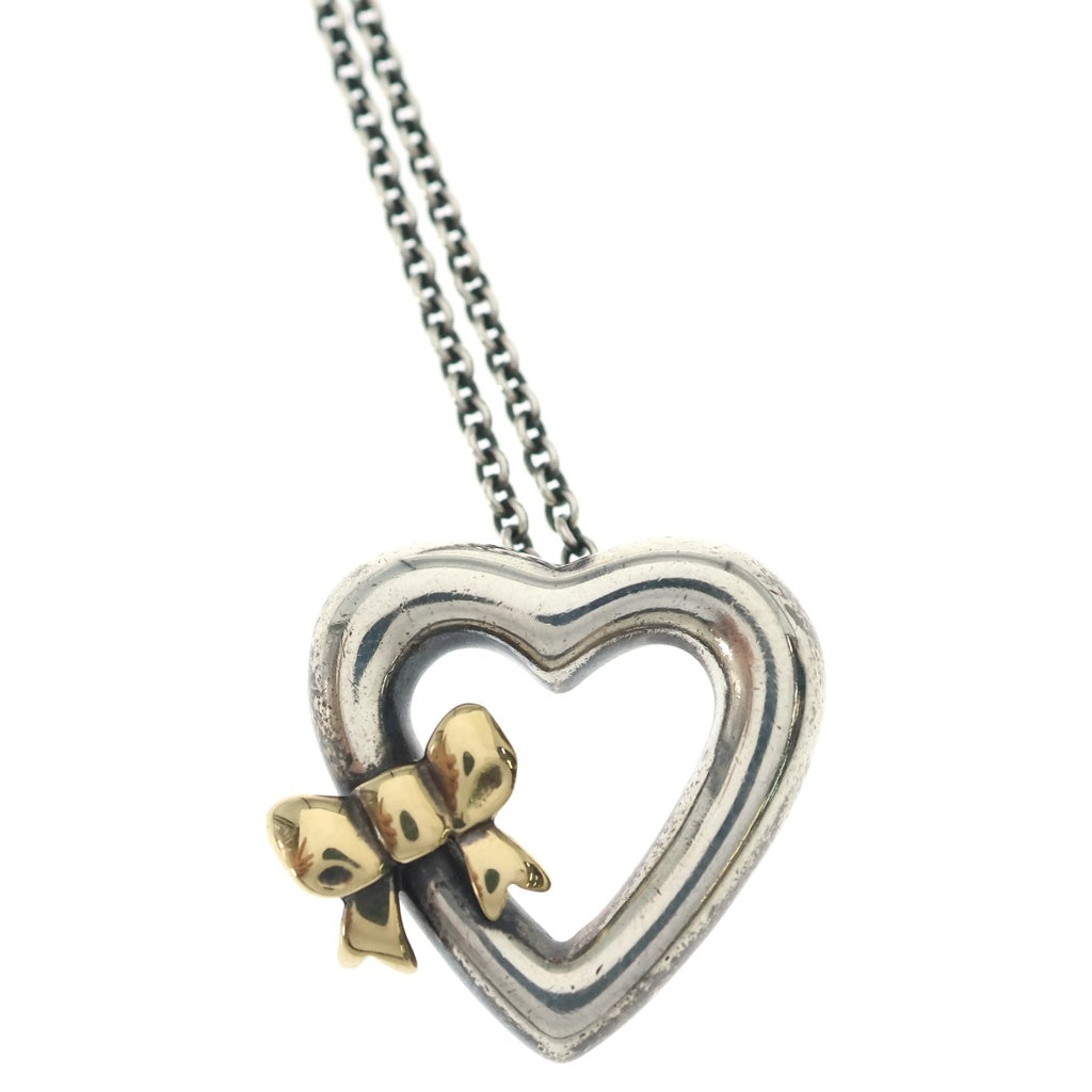 TIFFANY & Co.(ティファニー) heart and ribbon ハート リボン チェーンネックレス シルバー