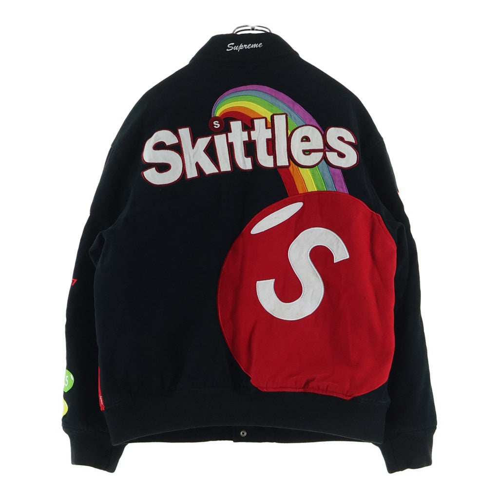 SUPREME(シュプリーム) 21AW ×MITCHELL&NESS ×Skittles ×ミッチェルアンドネス ×スキットルズ ロゴ刺繍パッチ 中綿バーシティージャケット マルチカラー