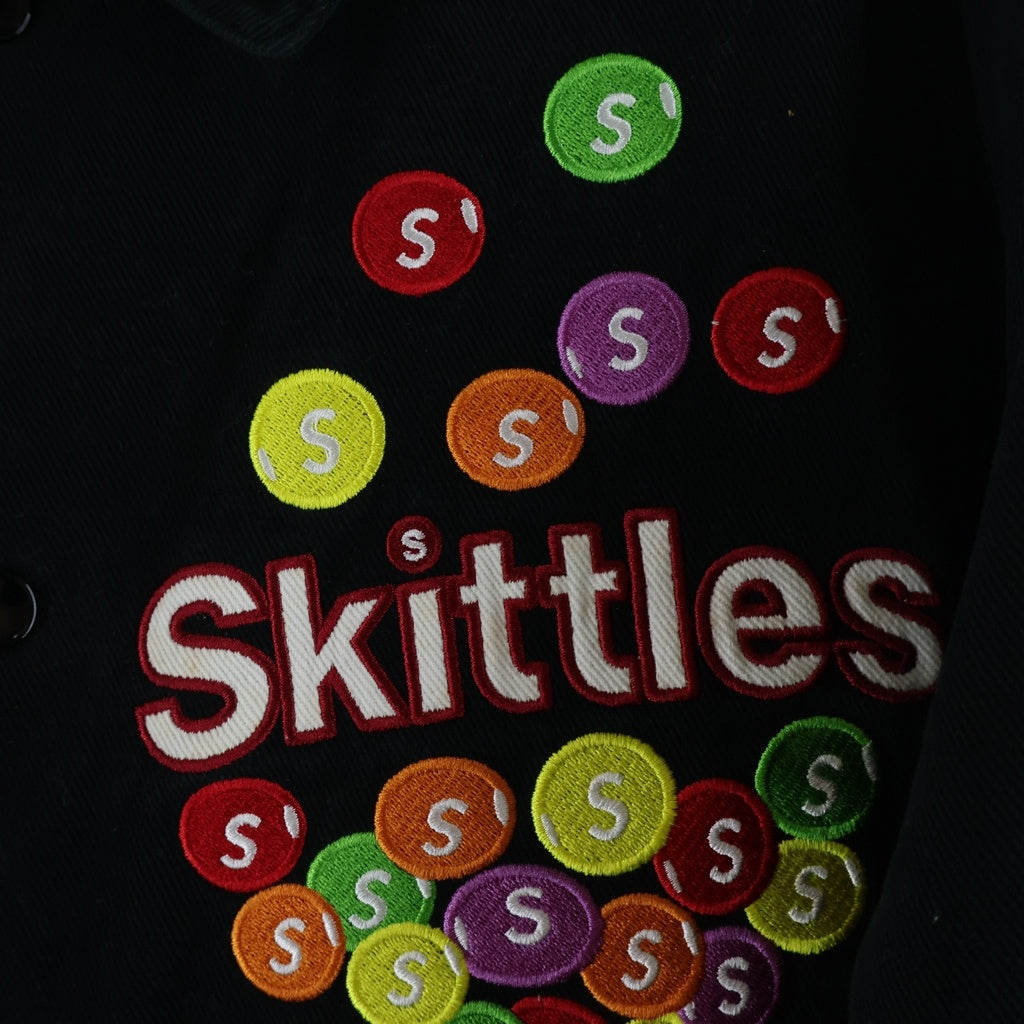 SUPREME(シュプリーム) 21AW ×MITCHELL&NESS ×Skittles ×ミッチェルアンドネス ×スキットルズ ロゴ刺繍パッチ 中綿バーシティージャケット マルチカラー