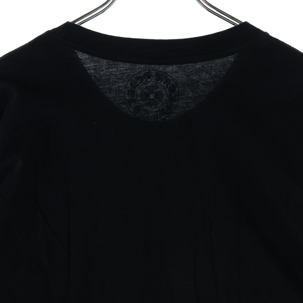 CHROME HEARTS(クロムハーツ) HORSESHOE L/S TEE バックホースシュー アームフローラル クルーネック長袖Tシャツカットソー ブラック
