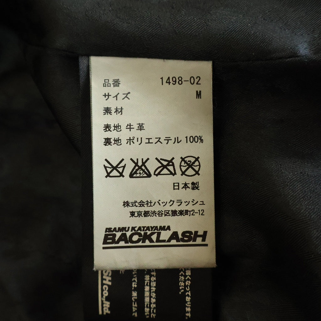 ISAMU KATAYAMA BACKLASH(イサムカタヤマバックラッシュ) FLEETWOOD フリートウッド ジャパンカーフレザー 襟付きレザーブルゾンジャケット ブラック