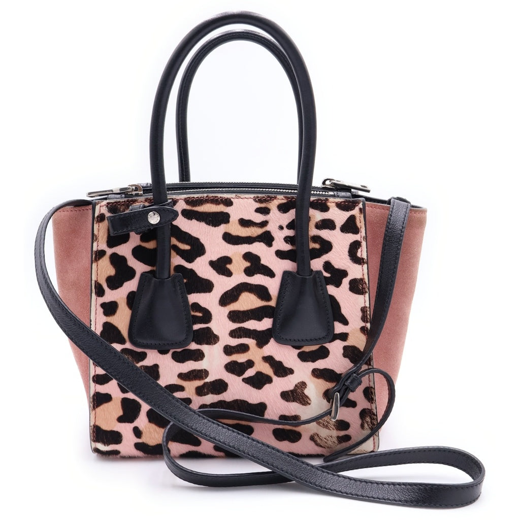 PRADA(プラダ) Leopard Calf ロゴプレート レオパード 2WAY ショルダー