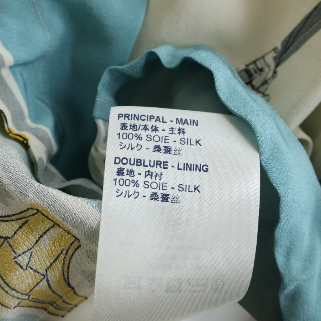 LOUIS VUITTON(ルイヴィトン) 19AW パジャマシャツ 総柄 長袖 シルクシャツ RM192 ORI HHS85W ブルー/ホワイト