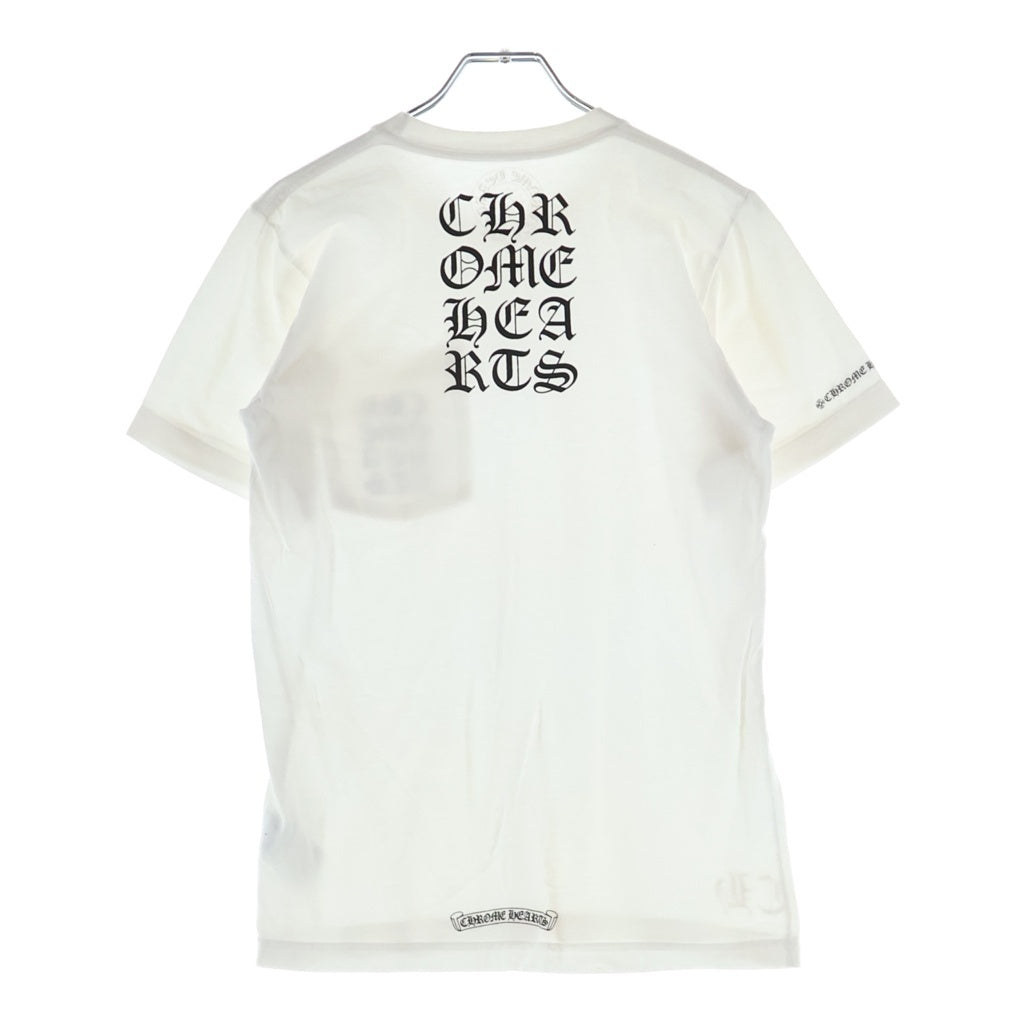 CHROME HEARTS(クロムハーツ) VERTICAL LOGO S/S TEE ヴァーティカルロゴ クルーネック半袖Tシャツカットソー ホワイト
