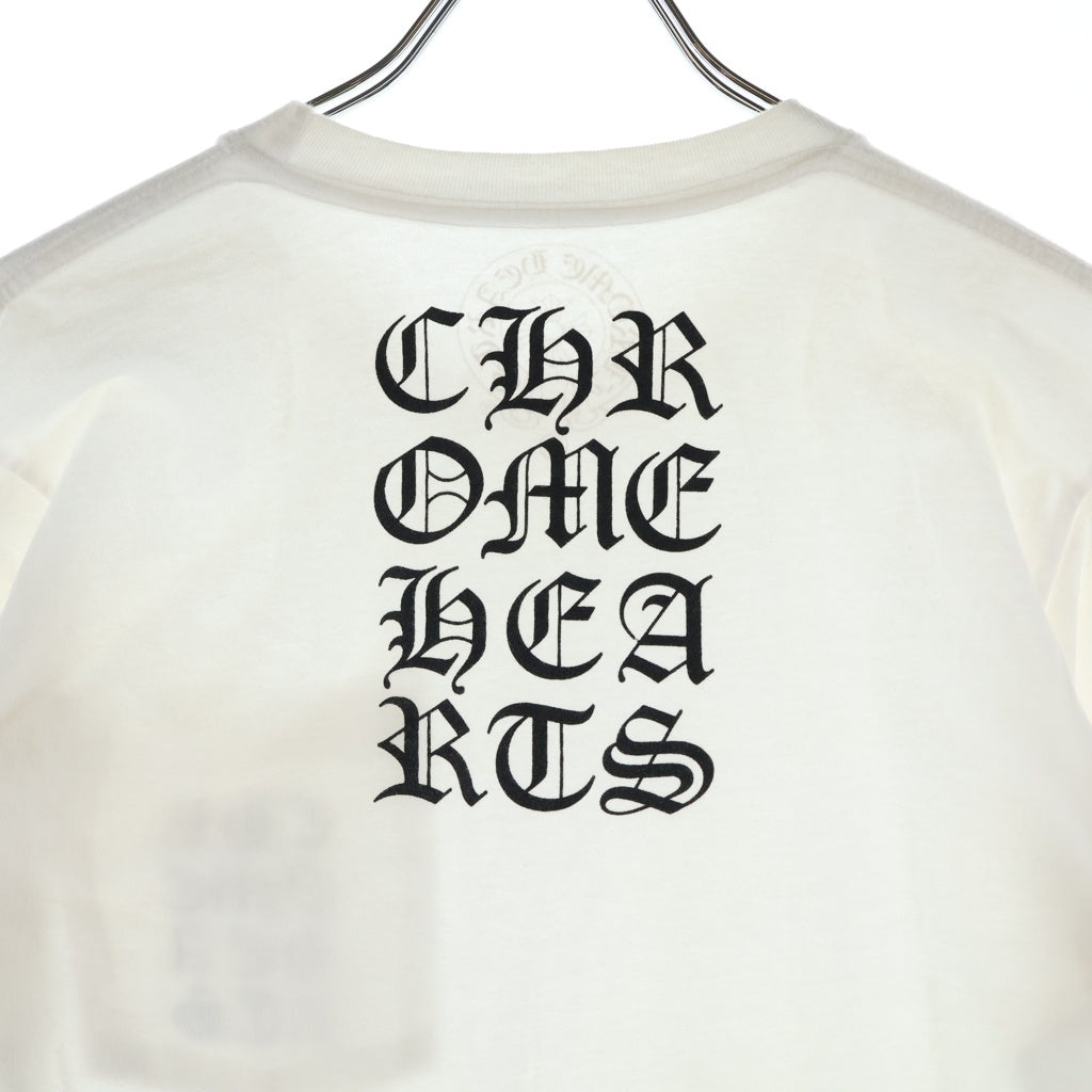 CHROME HEARTS(クロムハーツ) VERTICAL LOGO S/S TEE ヴァーティカルロゴ クルーネック半袖Tシャツカットソー ホワイト