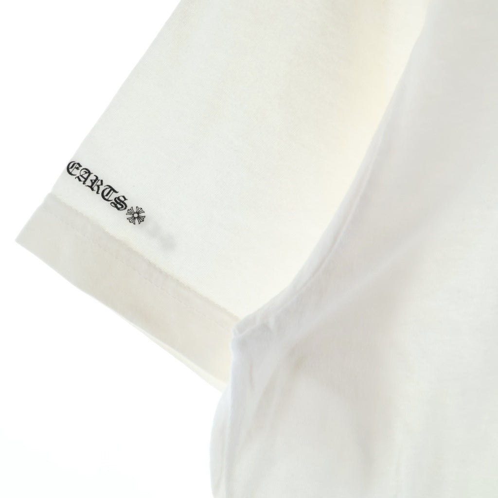 CHROME HEARTS(クロムハーツ) VERTICAL LOGO S/S TEE ヴァーティカルロゴ クルーネック半袖Tシャツカットソー ホワイト