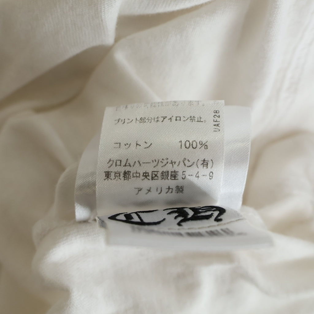 CHROME HEARTS(クロムハーツ) VERTICAL LOGO S/S TEE ヴァーティカルロゴ クルーネック半袖Tシャツカットソー ホワイト