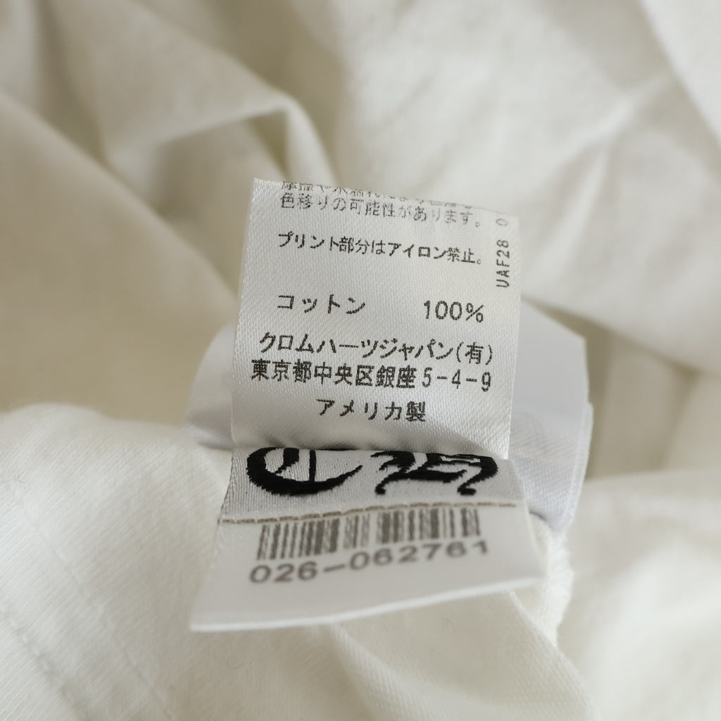 CHROME HEARTS(クロムハーツ) Neck Logo S/S TEE ネックロゴ バックホースシュー クルーネック半袖Tシャツカットソー ホワイト