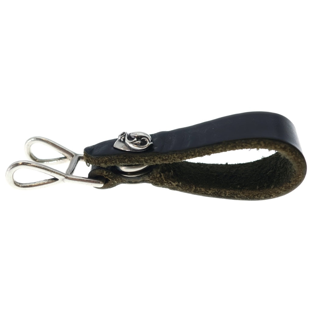 CHROME HEARTS(クロムハーツ) BELT LOOP ハートボタンレザーベルトループ シルバー/ブラック