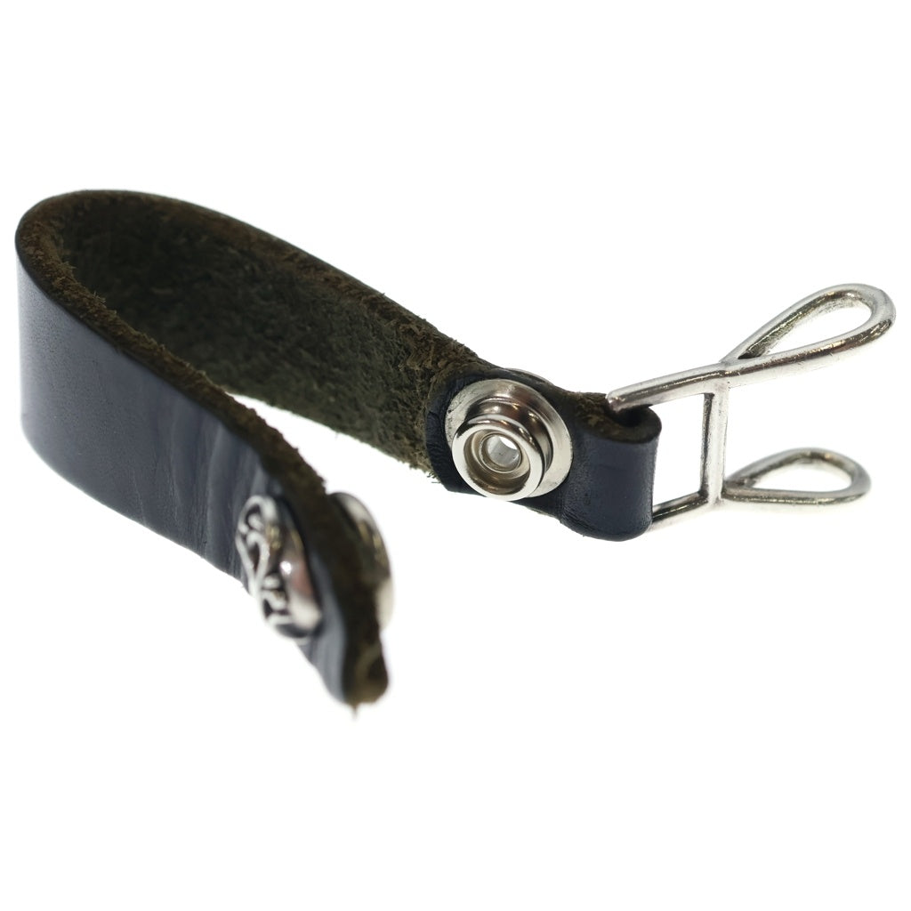 CHROME HEARTS(クロムハーツ) BELT LOOP ハートボタンレザーベルトループ シルバー/ブラック