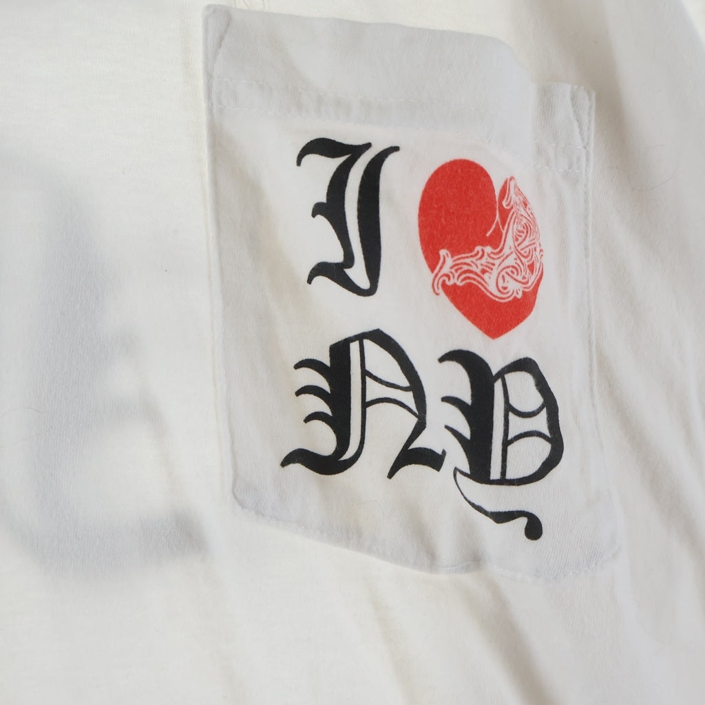 CHROME HEARTS(クロムハーツ) I LOVE NY L/S TEE 両面プリント クルーネック長袖Tシャツカットソー ホワイト