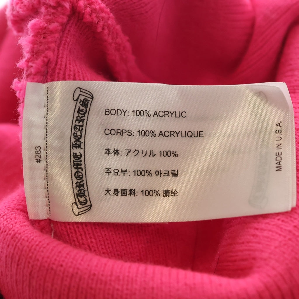 CHROME HEARTS(クロムハーツ) Cemetery Cross Beanie Neon Pink セメタリークロスパッチ ビーニー ニット帽 ピンク