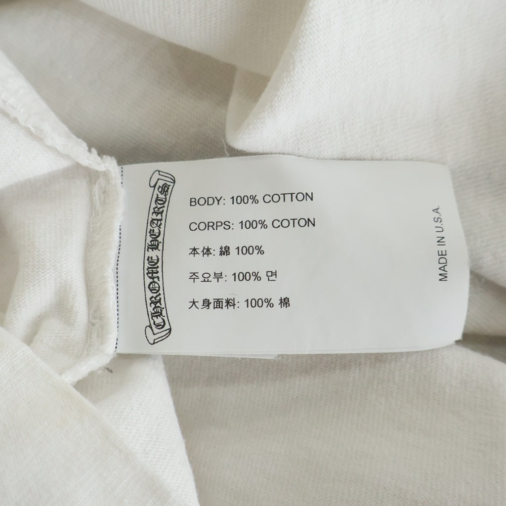 CHROME HEARTS(クロムハーツ) Y NOT S/S TEE フロントロゴ刺繍 袖CHクロス刺繍 クルーネック半袖Tシャツカットソー ホワイト