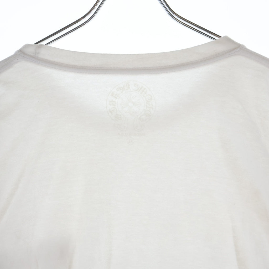 CHROME HEARTS(クロムハーツ) Neck Logo L/S TEE ネックロゴ クルーネック長袖Tシャツカットソー ホワイト