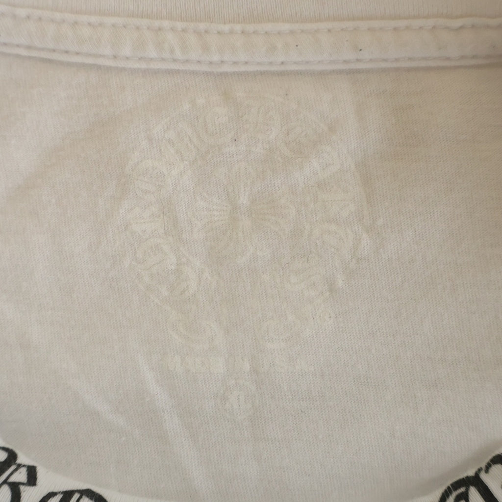 CHROME HEARTS(クロムハーツ) Neck Logo L/S TEE ネックロゴ クルーネック長袖Tシャツカットソー ホワイト