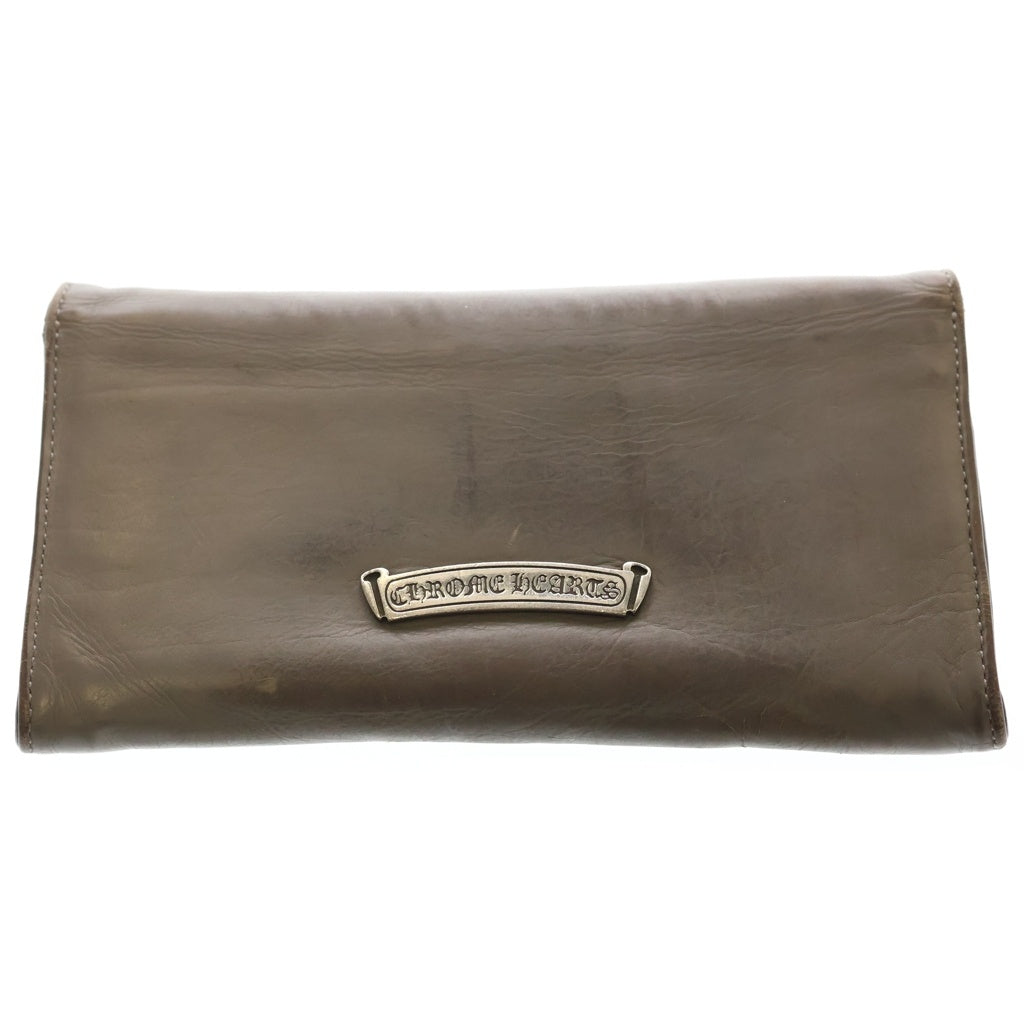 CHROME HEARTS(クロムハーツ) JUDY CROSS BALL ジュディ クロス ボール ボタン レザーウォレット 長財布 グレー