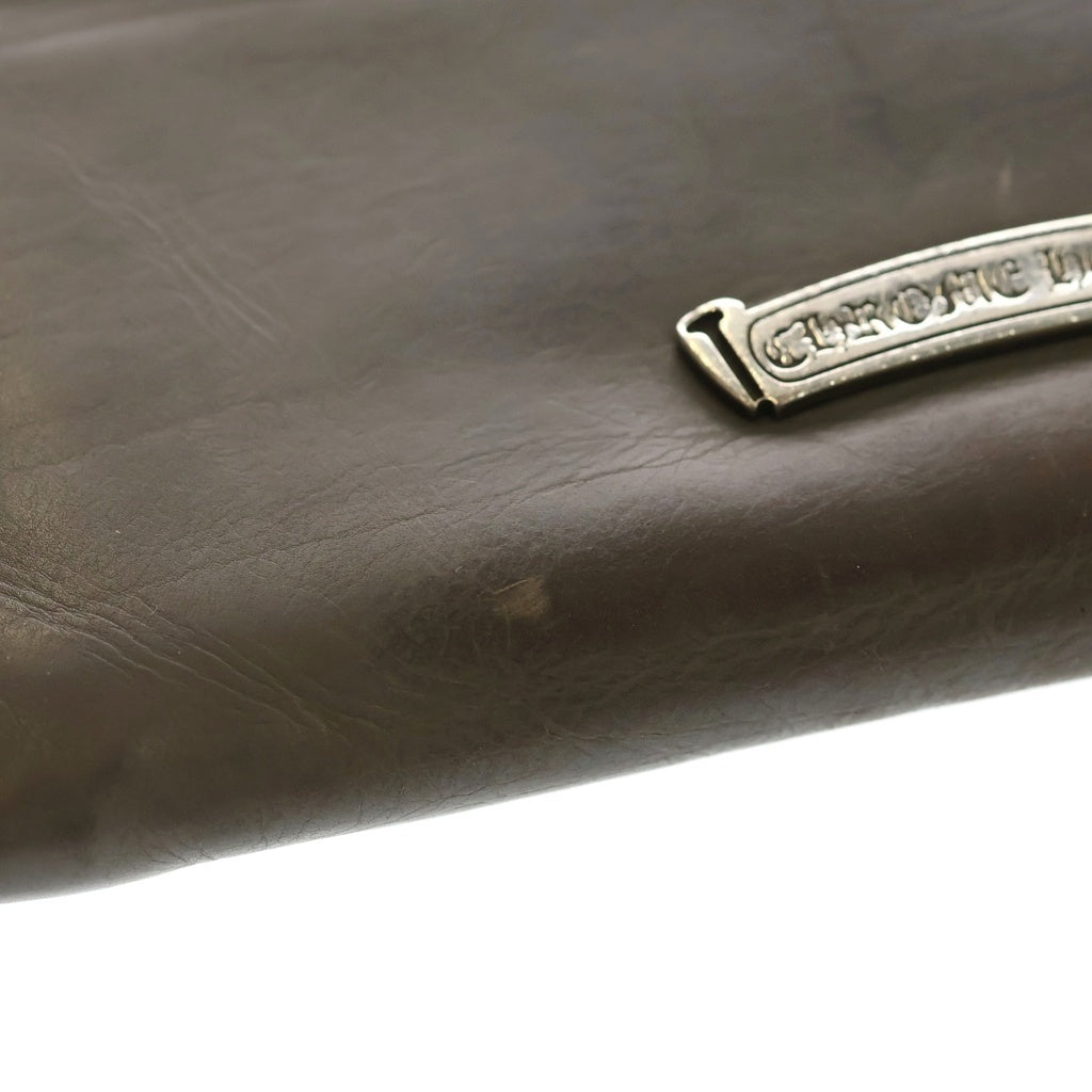 CHROME HEARTS(クロムハーツ) JUDY CROSS BALL ジュディ クロス ボール ボタン レザーウォレット 長財布 グレー