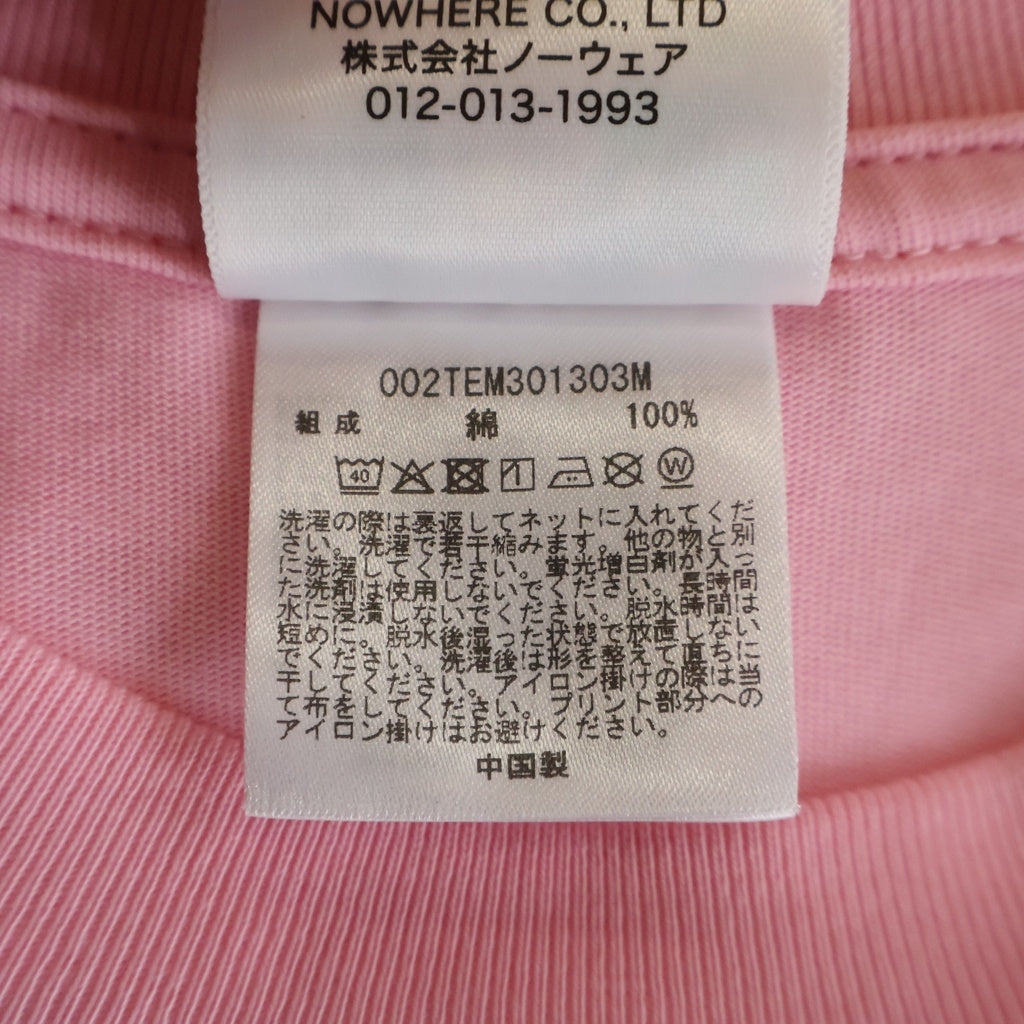 A BATHING APE(アベイシングエイプ) BABY MILO Ape Head ベイビーマイロ エイプヘッド フロントプリントクルーネック半袖Tシャツカットソー ピンク 002TEM301303M