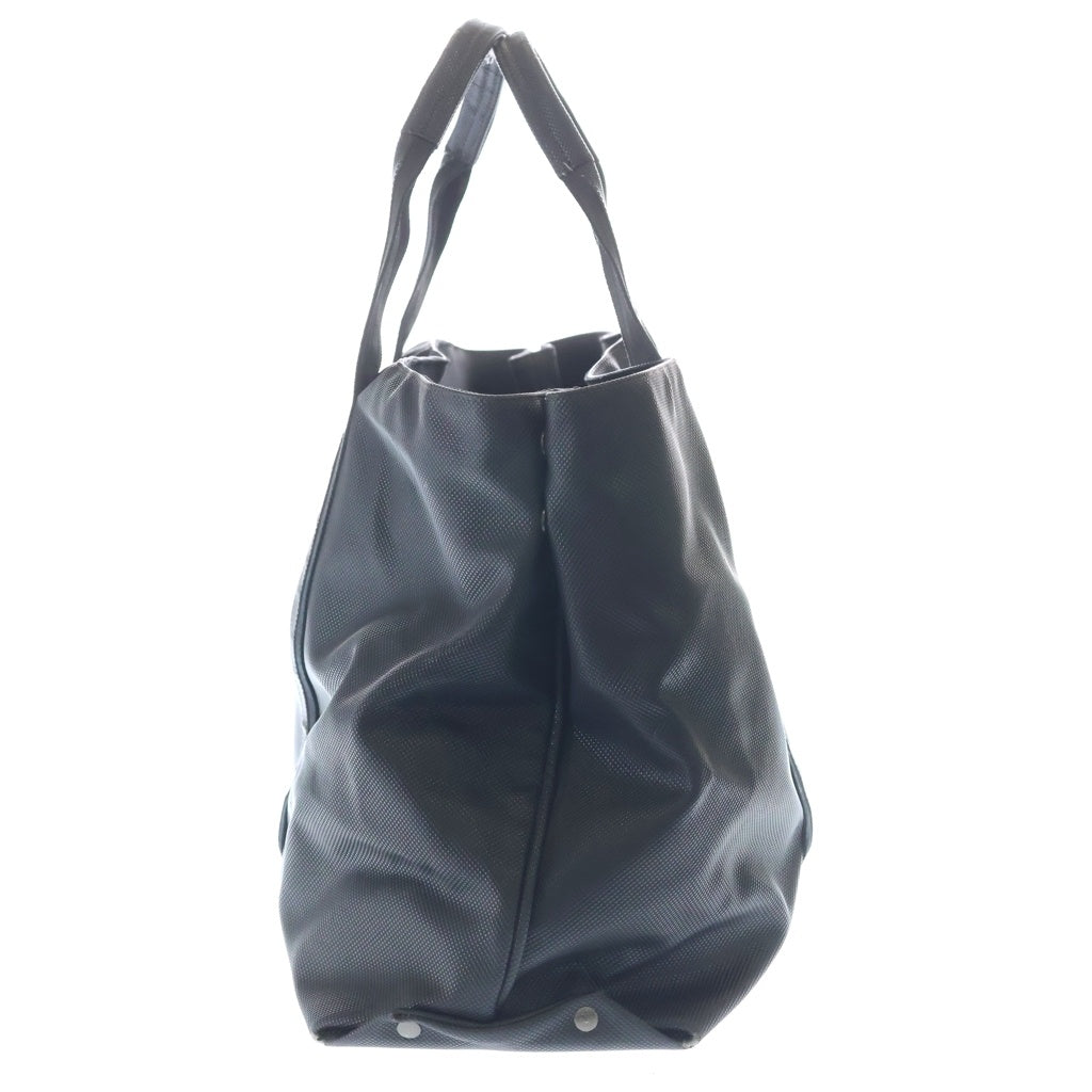 BOTTEGA VENETA(ボッテガヴェネタ) マルコポーロ PVCレザー キャンバスハンドル ハンドトートバッグ ブラック