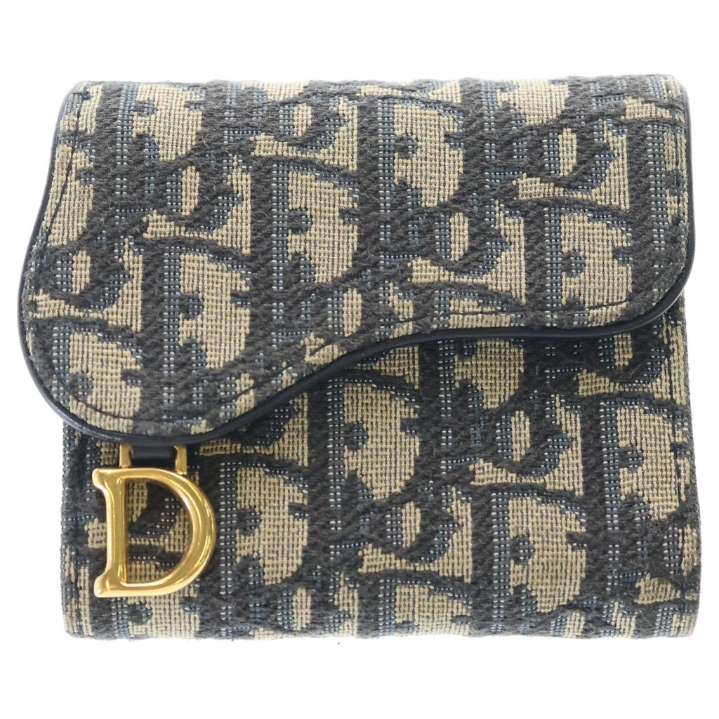 DIOR(ディオール) Saddle Lotus サドル ロータス オブリーク柄 三つ折り財布 ウォレット グレー S59192CTZQ M928 レディース