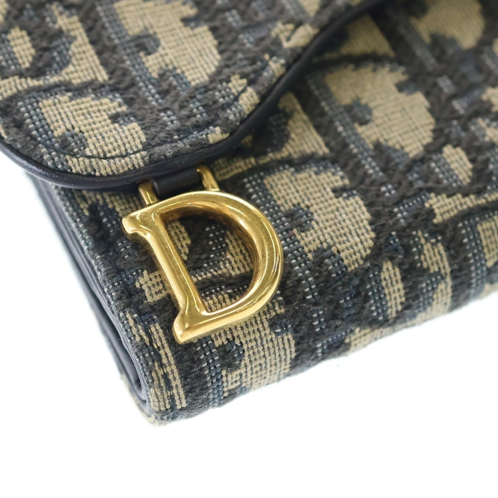 DIOR(ディオール) Saddle Lotus サドル ロータス オブリーク柄 三つ折り財布 ウォレット グレー S59192CTZQ M928 レディース