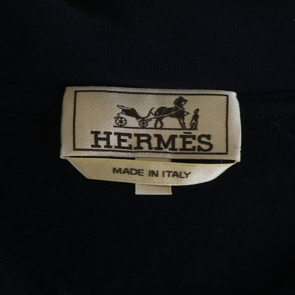 HERMES(エルメス) ジップアップ ドッキング ナイロンスウェットパーカー ネイビー/グレー