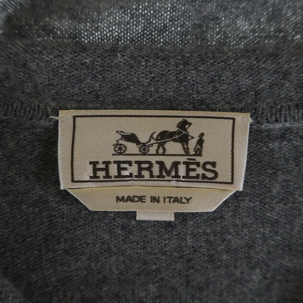 HERMES(エルメス) ウルトラソフト カシミヤ シェーヌダンクル ジップアップ パーカー グレー