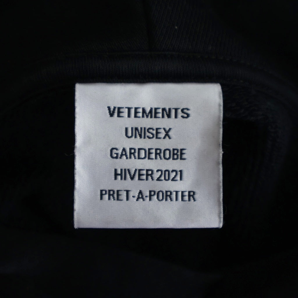 VETEMENTS(ヴェトモン) 20AW Cut Off Pullover Hoodie スウェットプルオーバーパーカー ブラック UAH21TR542
