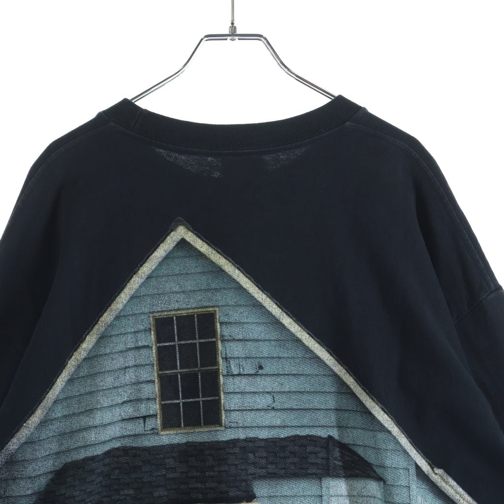 NO BRAND(ノーブランド) KANYE WEST DONDA 2 Layer L/S T-shirt フロントプリント クルーネック長袖レイヤードTシャツカットソー ブラック