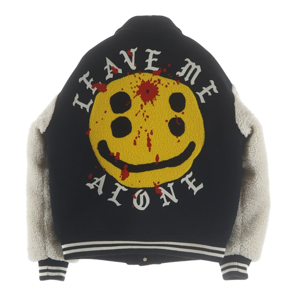 SAINT MICHAEL(セントマイケル) CP_VARSITY JAT スマイル刺繍スタジアムジャケット ブラック SM-YS1-0000-C08