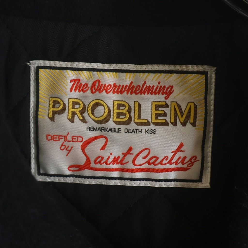 SAINT MICHAEL(セントマイケル) CP_VARSITY JAT スマイル刺繍スタジアムジャケット ブラック SM-YS1-0000-C08