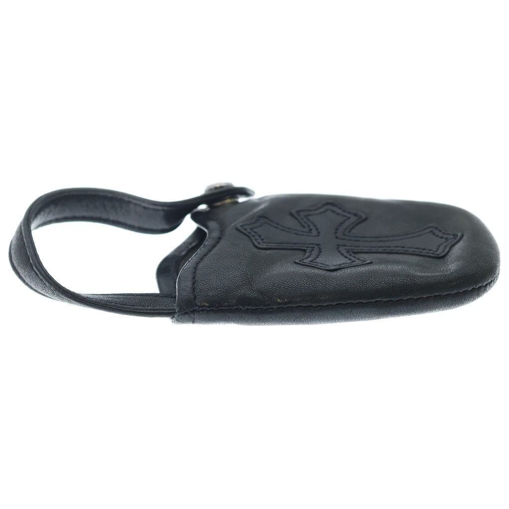 CHROME HEARTS(クロムハーツ) PHONE POUCH V1 クロスパッチ レザー携帯ケース ブラック