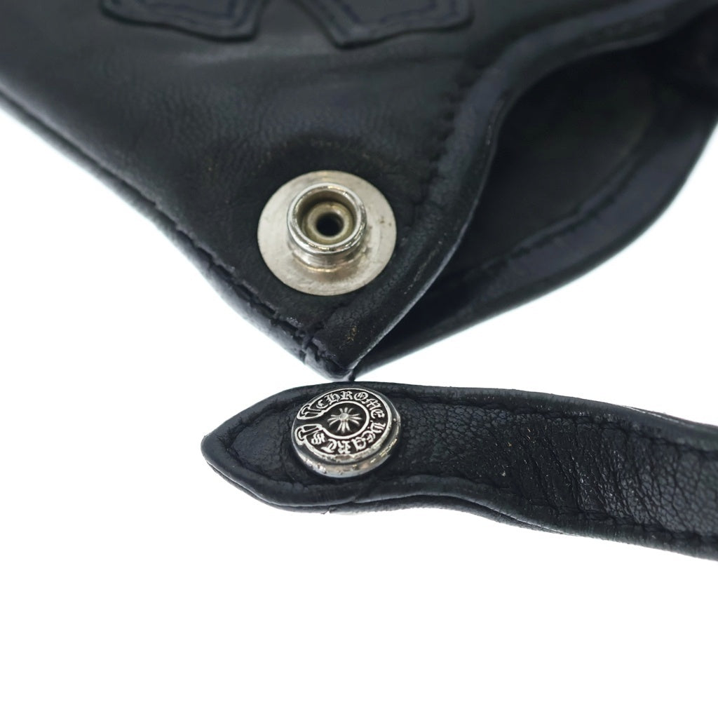 CHROME HEARTS(クロムハーツ) PHONE POUCH V1 クロスパッチ レザー携帯ケース ブラック