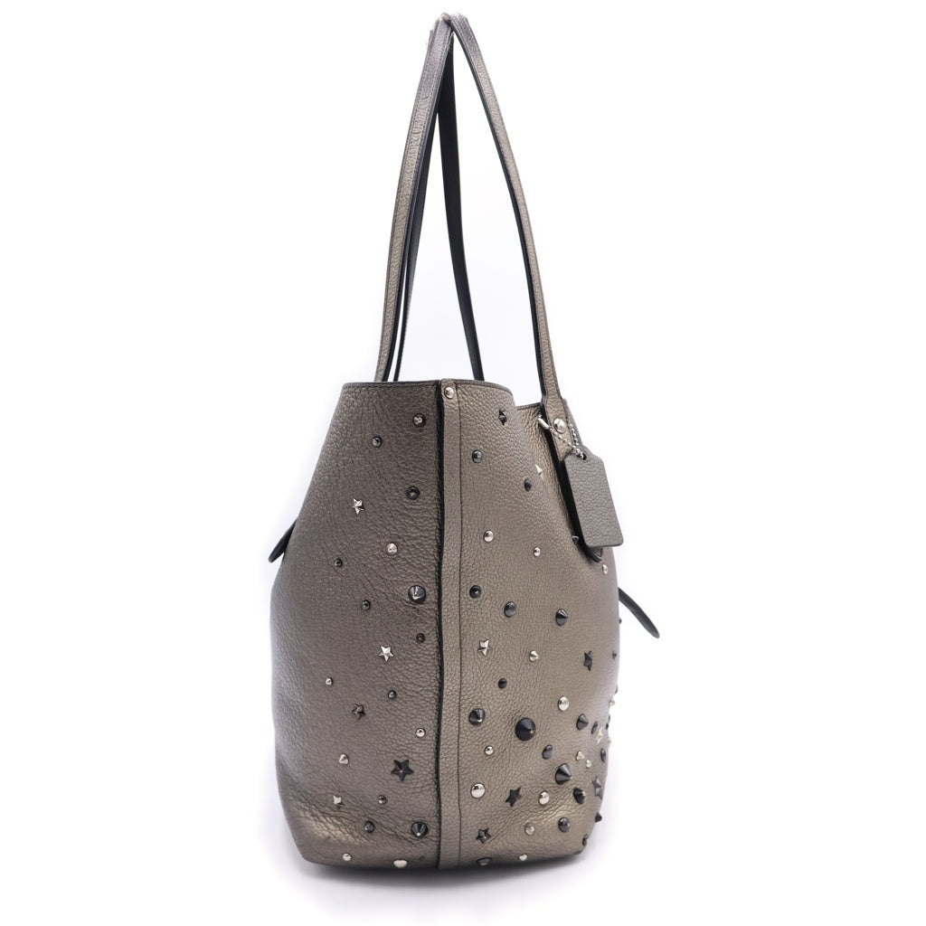 COACH(コーチ) スタースタッズ レザーハンドトートバッグ シルバー 59504 レディース