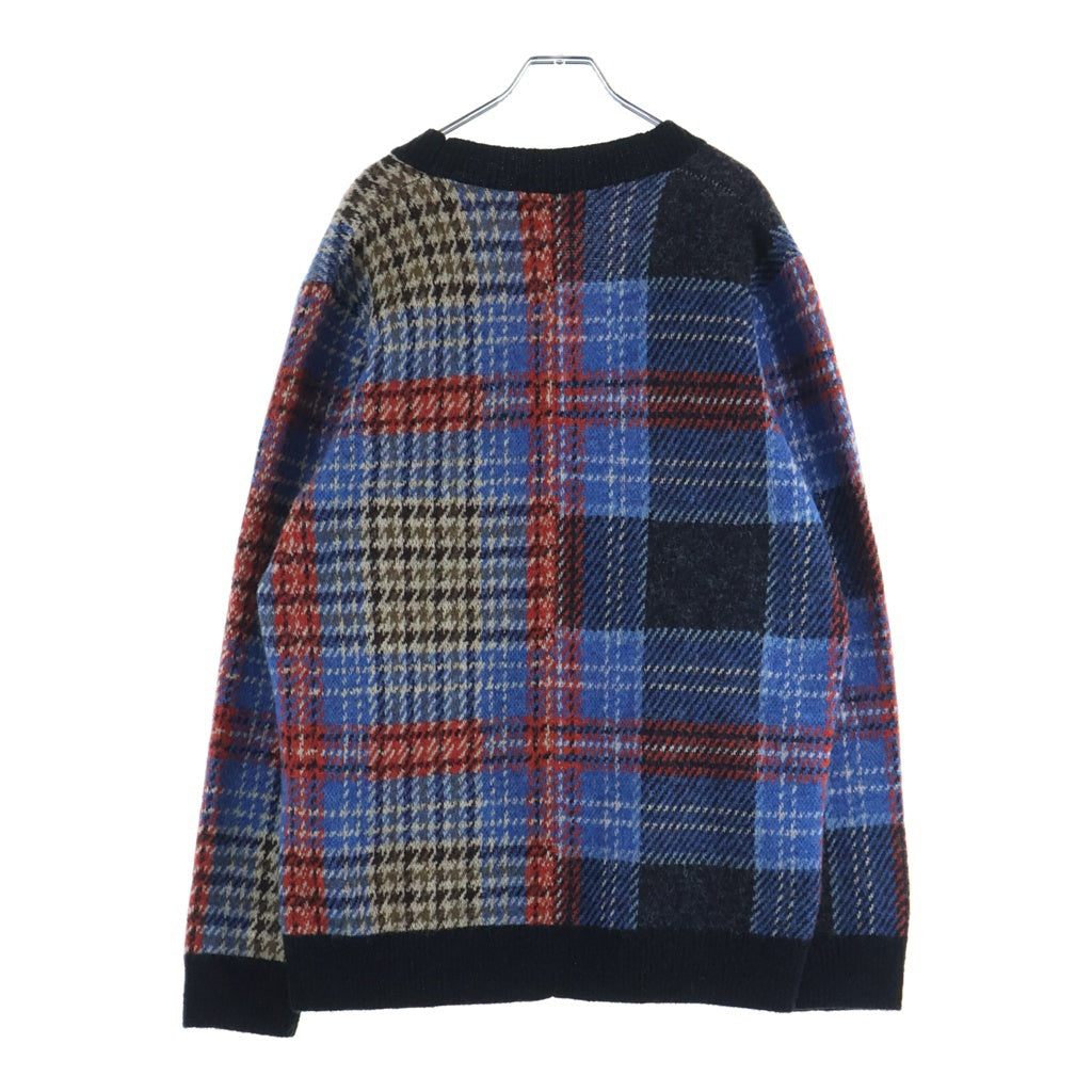FRED PERRY(フレッドペリー) ×Charles Jeffrey LOVERBOY ×チャールズジェフリーラバーボーイ ウール混チェックカーディガン マルチカラー