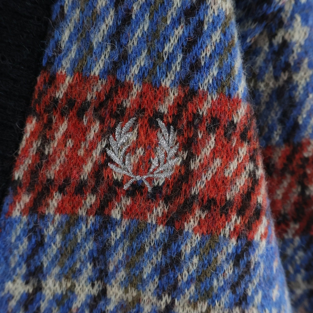 FRED PERRY(フレッドペリー) ×Charles Jeffrey LOVERBOY ×チャールズジェフリーラバーボーイ ウール混チェックカーディガン マルチカラー