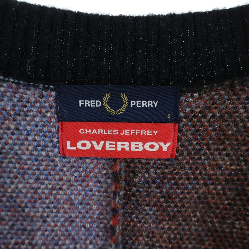 FRED PERRY(フレッドペリー) ×Charles Jeffrey LOVERBOY ×チャールズジェフリーラバーボーイ ウール混チェックカーディガン マルチカラー