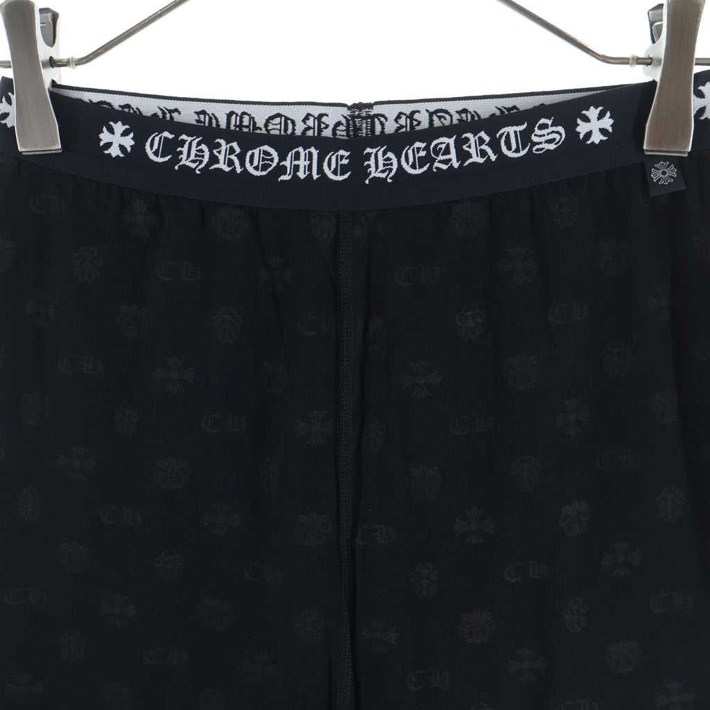 CHROME HEARTS(クロムハーツ) マルチロゴ 総柄 ホースシュープリント レギンスロングパンツ レディーズ ブラック レディース