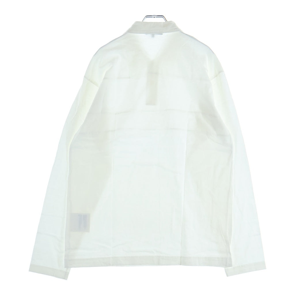 COMME des GARCONS HOMME(コムデギャルソンオム) 08SS 素材切替デザイン 長袖ポロシャツ ホワイト HA-T015