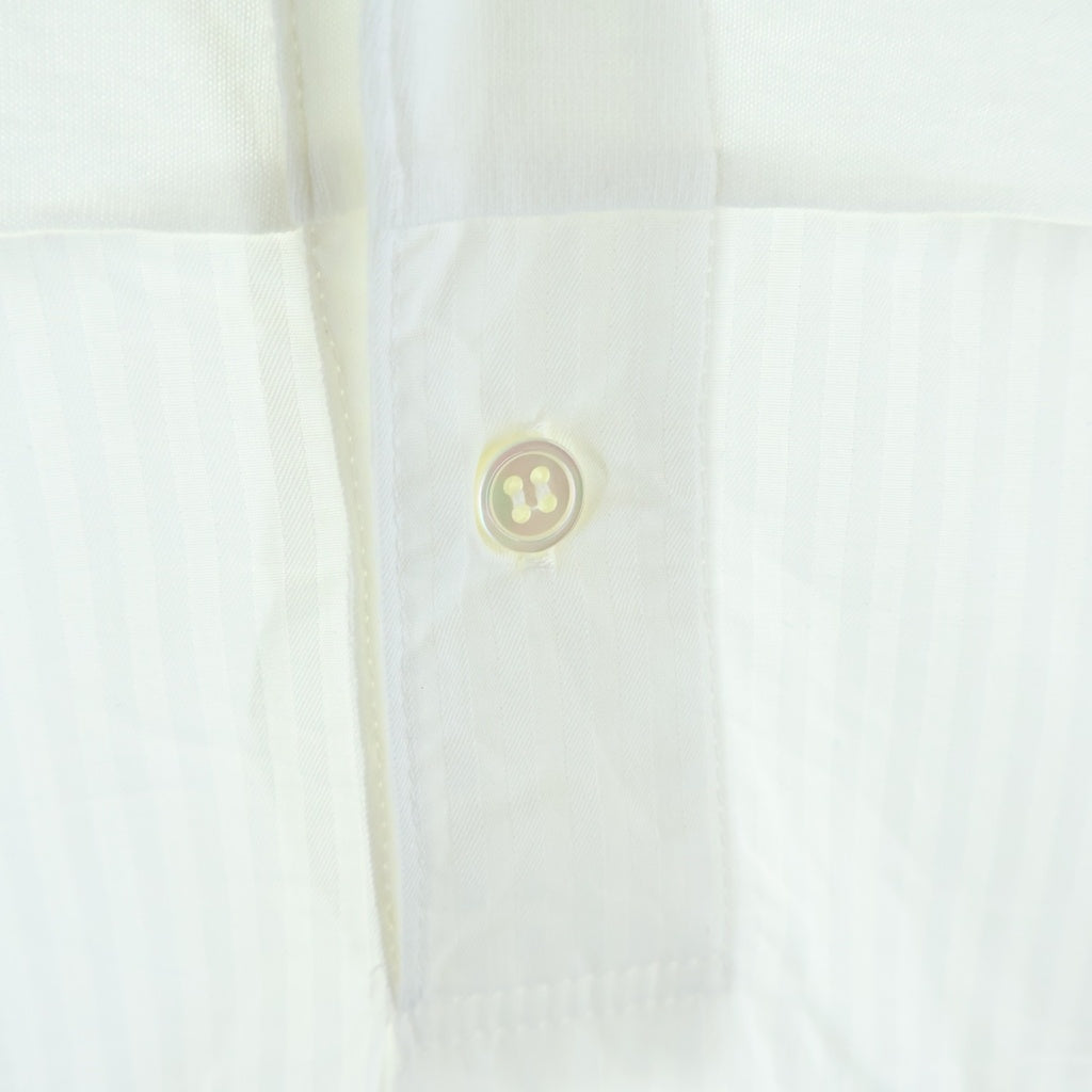 COMME des GARCONS HOMME(コムデギャルソンオム) 08SS 素材切替デザイン 長袖ポロシャツ ホワイト HA-T015