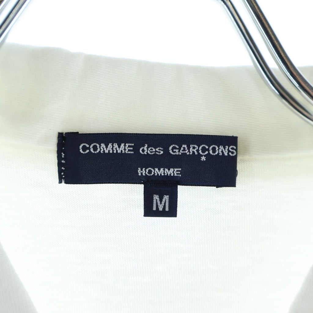 COMME des GARCONS HOMME(コムデギャルソンオム) 08SS 素材切替デザイン 長袖ポロシャツ ホワイト HA-T015