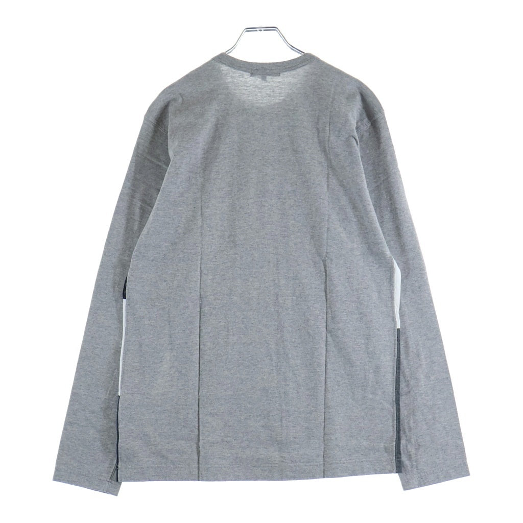 COMME des GARCONS HOMME(コムデギャルソンオム) 09AW パッチワークデザイン クルーネック長袖Tシャツカットソー グレー HD-T109