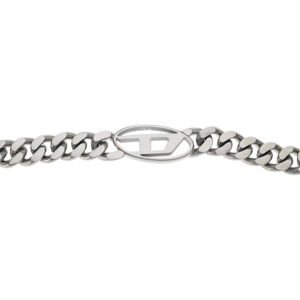 DIESEL(ディーゼル) Dロゴプレート チェーンネックレス シルバー DX1433040