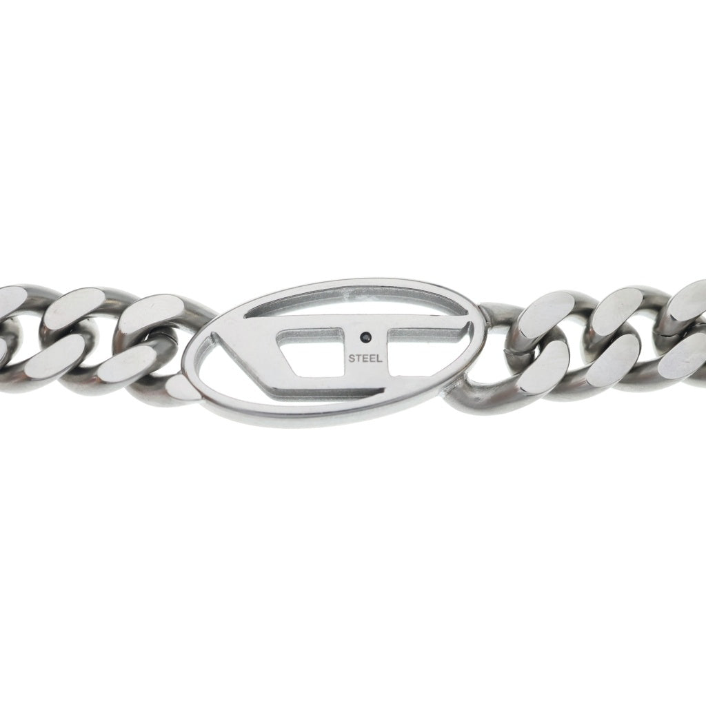 DIESEL(ディーゼル) Dロゴプレート チェーンネックレス シルバー DX1433040