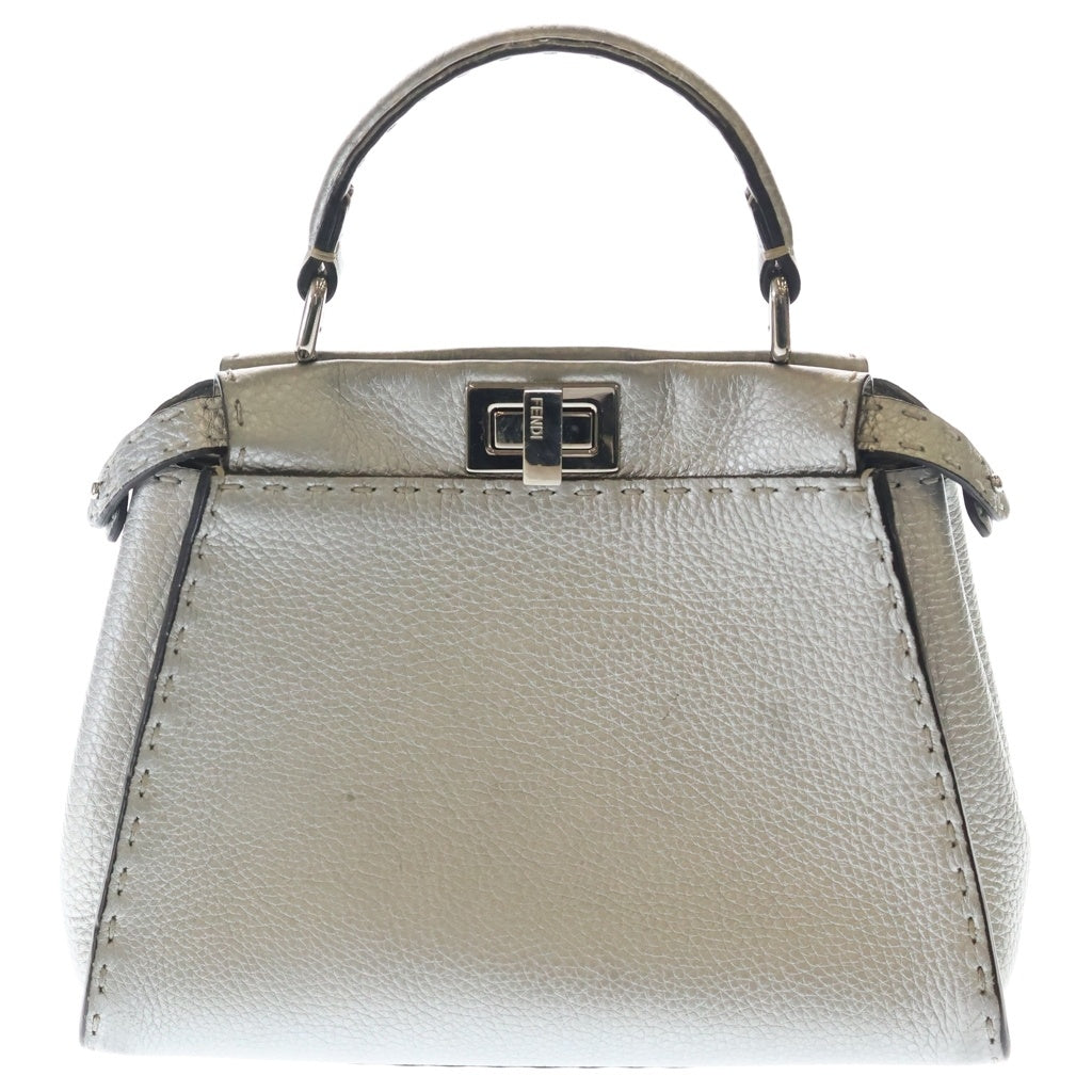 FENDI(フェンディ) ピーカブー セレリア 2WAY ショルダーバッグ ハンドバッグ シルバー 8BN244 レディース
