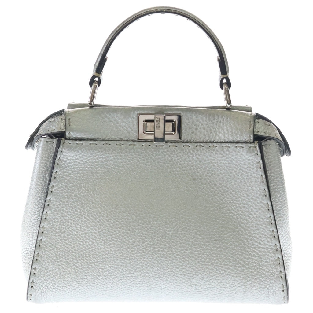 FENDI(フェンディ) ピーカブー セレリア 2WAY ショルダーバッグ ハンドバッグ シルバー 8BN244 レディース