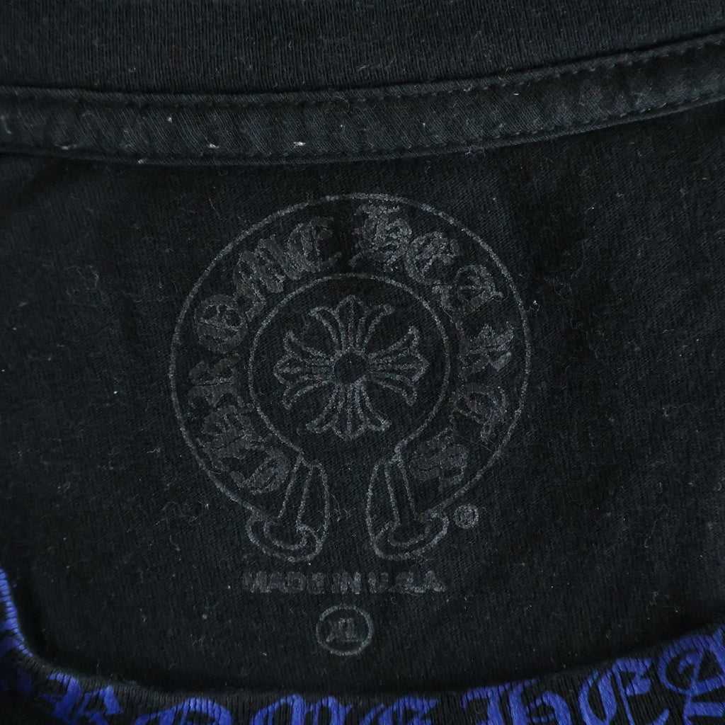 CHROME HEARTS(クロムハーツ) Neck Logo L/S ネックロゴ クルーネック長袖Tシャツカットソー ブラック/ブルー