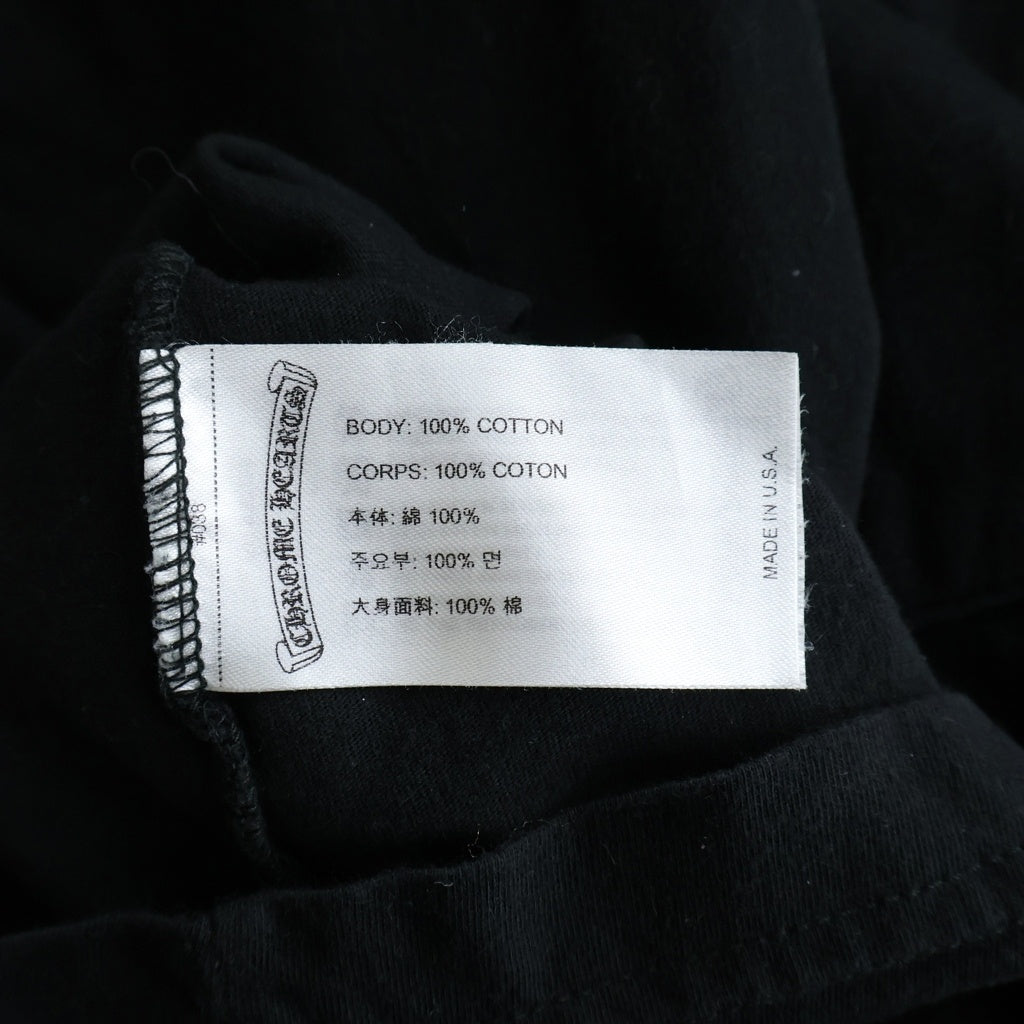 CHROME HEARTS(クロムハーツ) Neck Logo L/S ネックロゴ クルーネック長袖Tシャツカットソー ブラック/ブルー